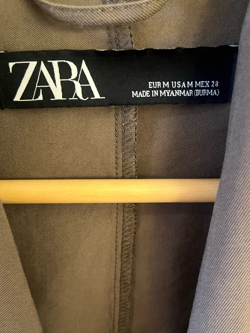 Zara Olive Brown/Green Utility Jacket with Gold Hardware | Size Medium - Picture 8 of 9